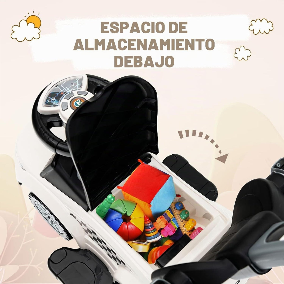 OLAKIDS Coche de empuje 4 en 1, cochecito para niños pequeños, jugu...