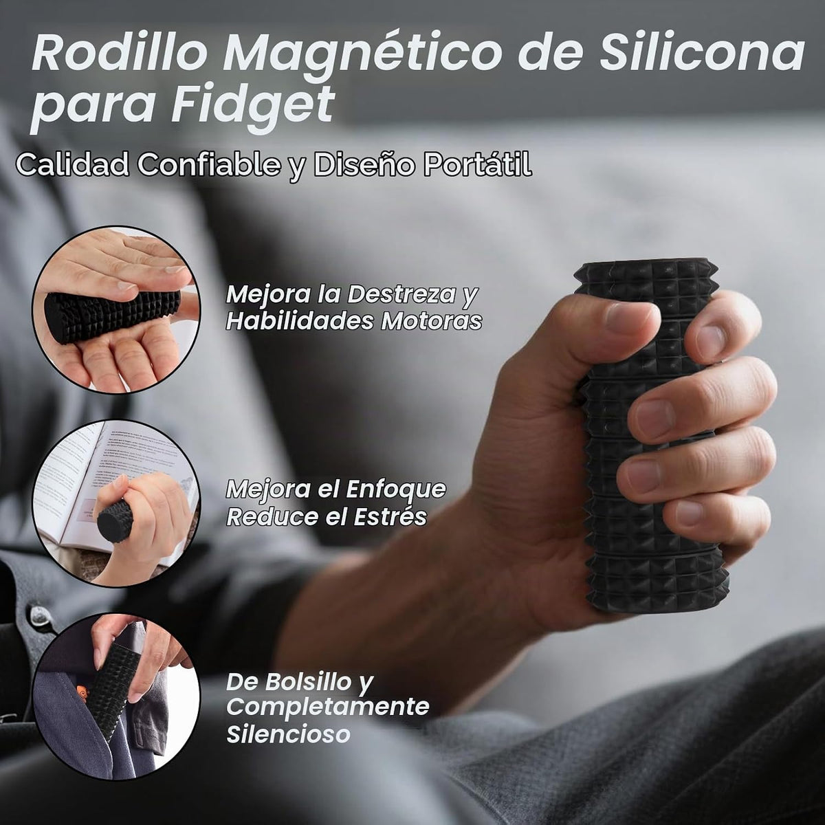 Bolas Magnéticas de Silicona para el Estrés, Paquete de 6 Juguetes...