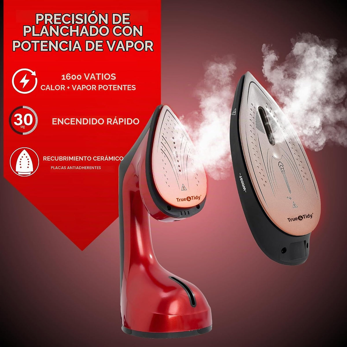 True &amp; Tidy DuoPress XL 2 en 1 vaporizador y plancha para ropa,...