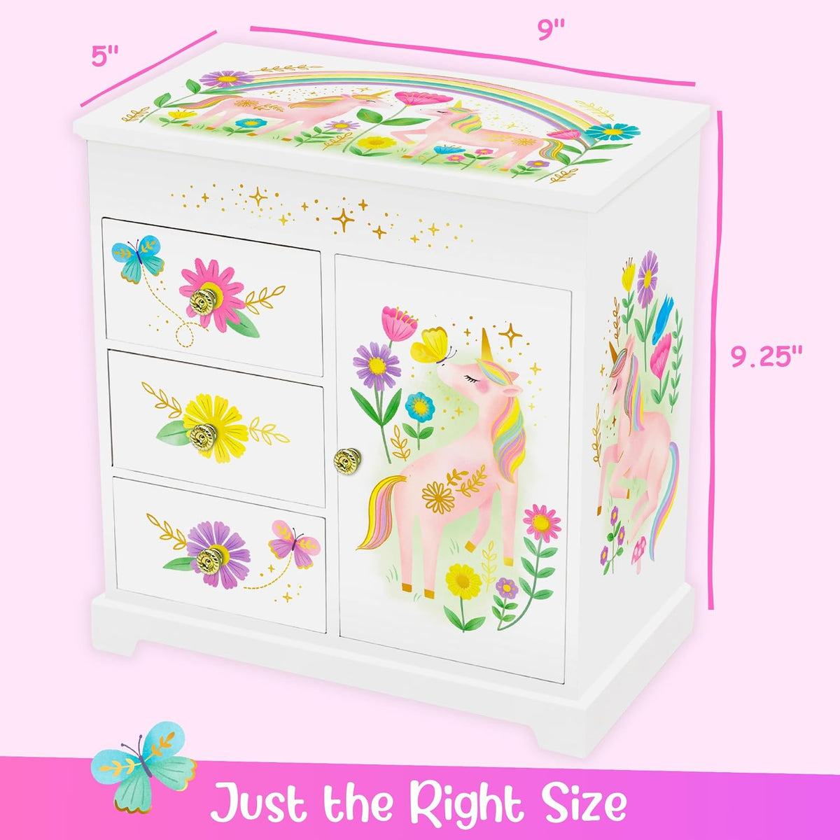 Joyero musical de unicornio para niñas, juguetes de unicornio para...