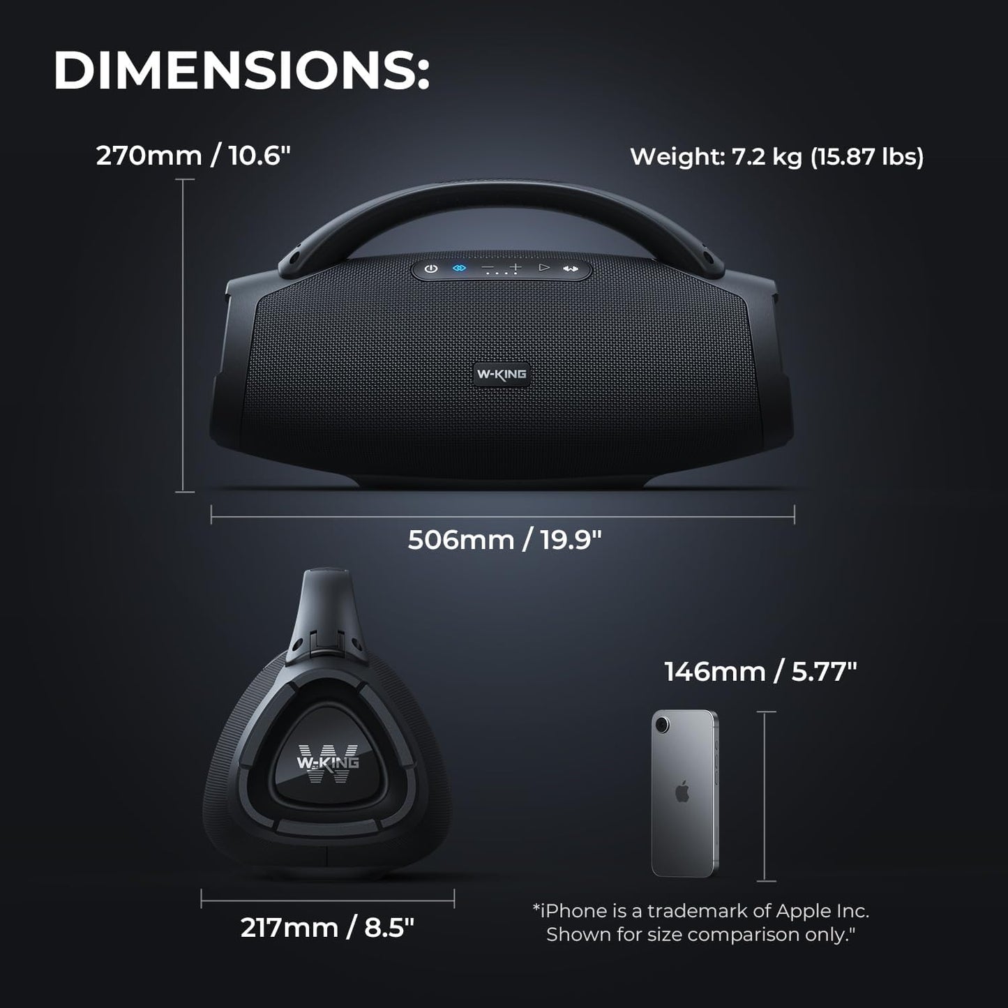 W-KING Altavoz Bluetooth portátil, 330 W pico fuerte Boombox Party...