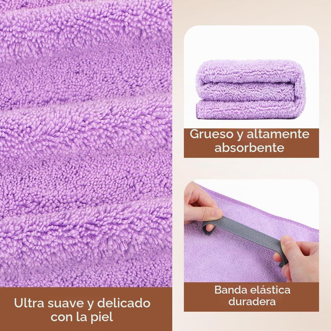 AIDEA Paquete de 5 toallas de microfibra para el pelo, turbantes sú...