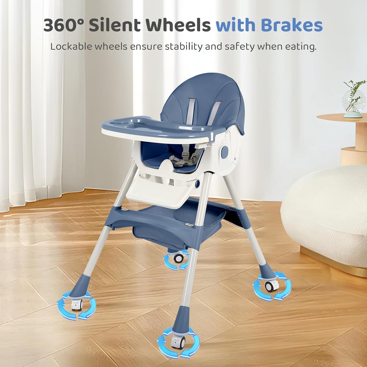 Sillas altas 6 en 1 para bebés y niños pequeños, silla alta plegabl...