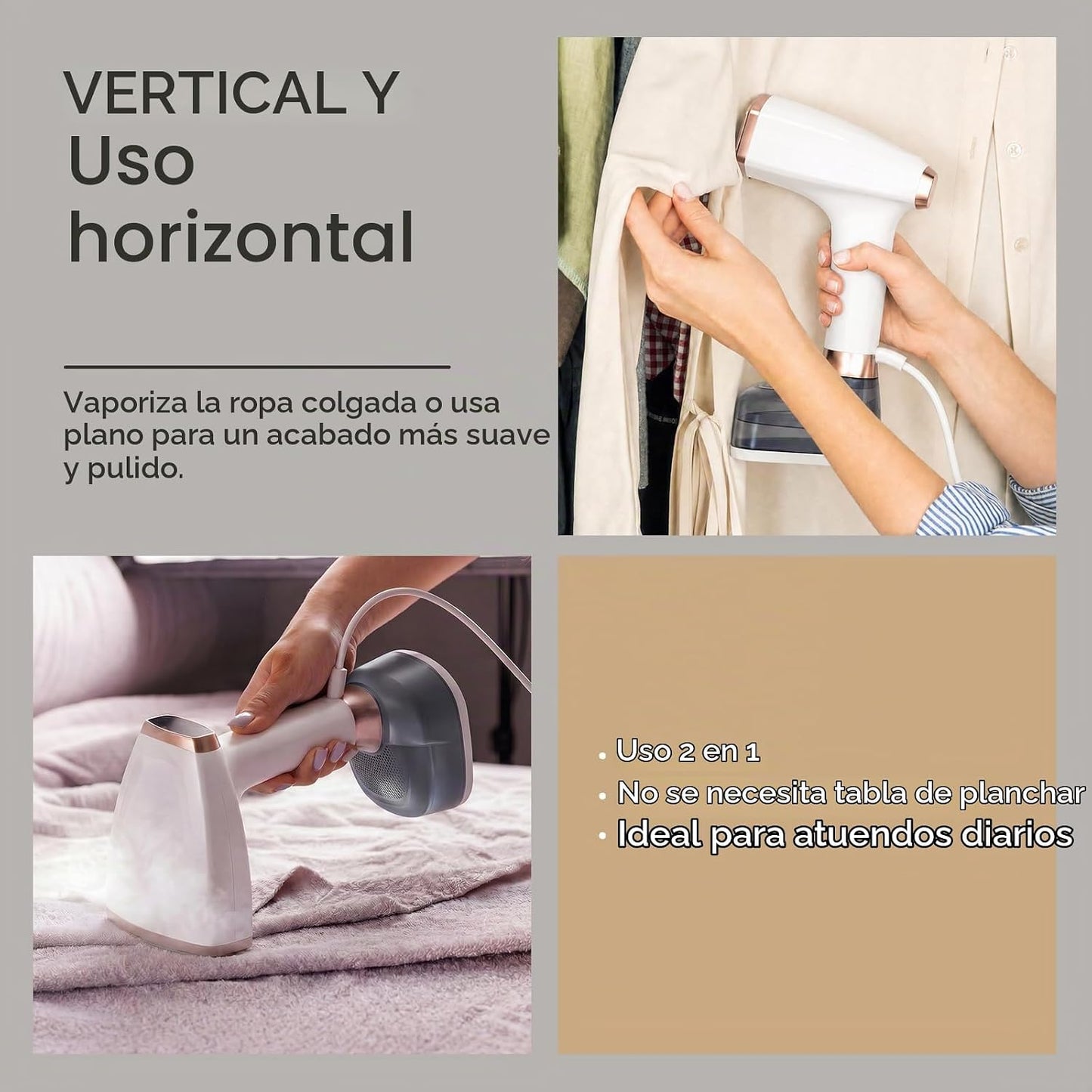 Vaporizador para ropa, 4 modos con pantalla LCD, tanque grande de 1...