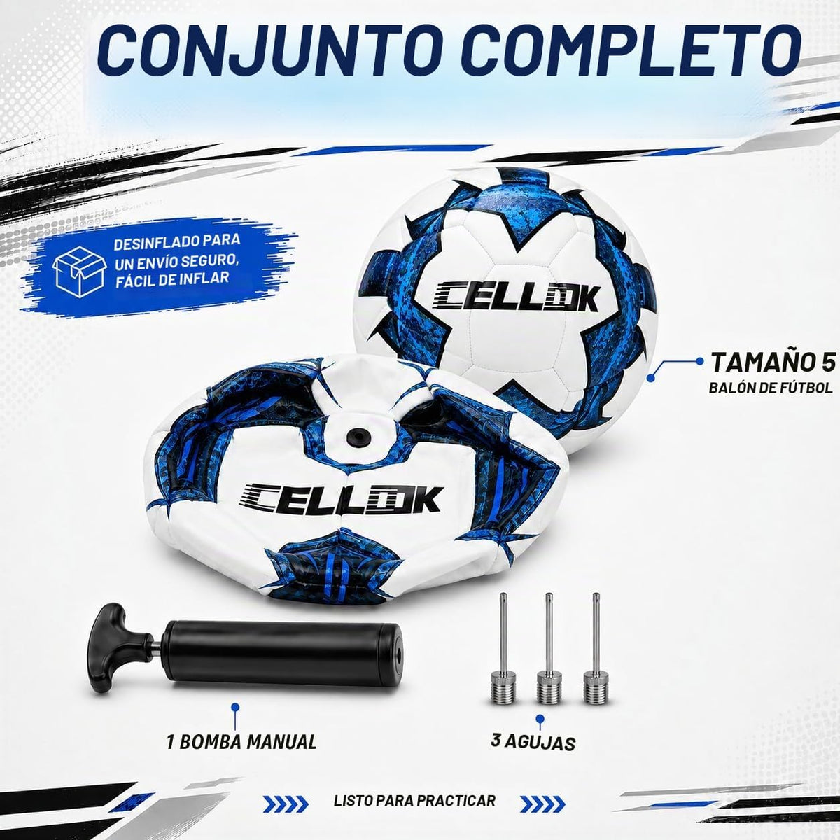 Balón de fútbol tamaño 5 tamaño 4 con bomba, balón de entrenamiento...