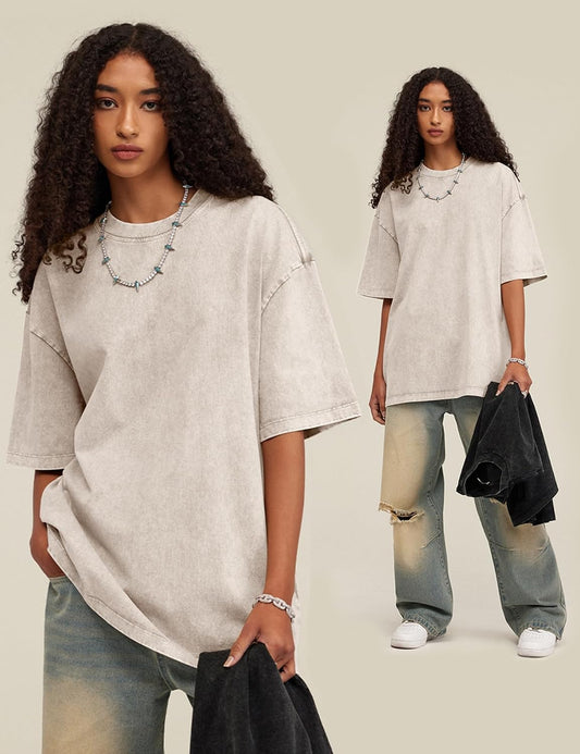 Arssm Paquete de 3 camisetas de gran tamaño para hombre, estilo vin...