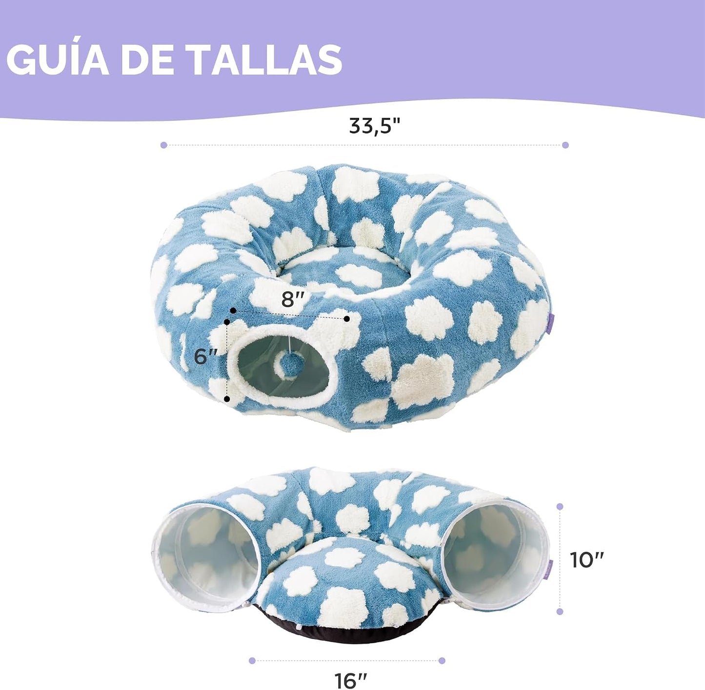 Lesure Donut - Linda cama de túnel para gatos jacquard, juguetes pa...