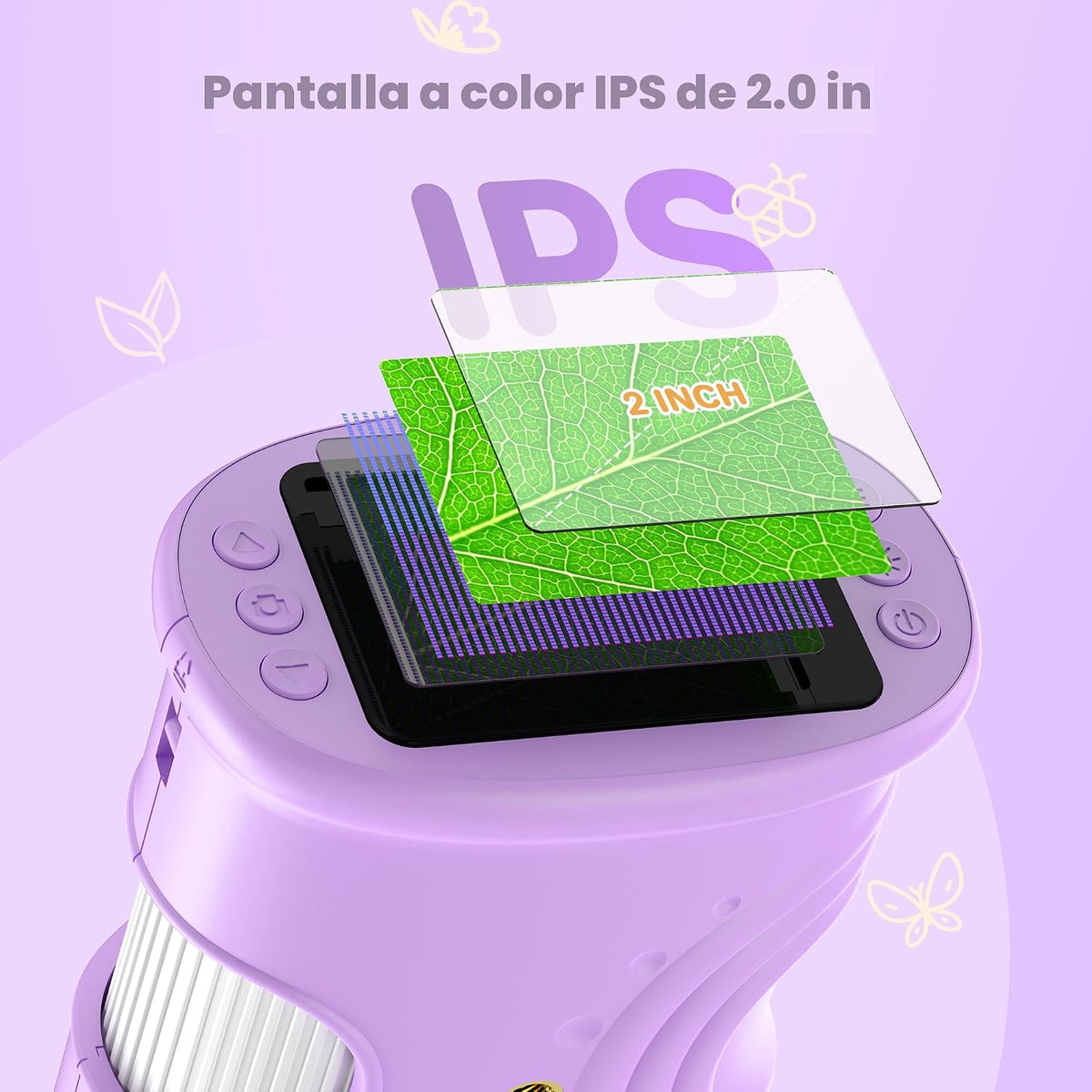 Microscopio digital de mano 1000X para niños: microscopio de bolsil...
