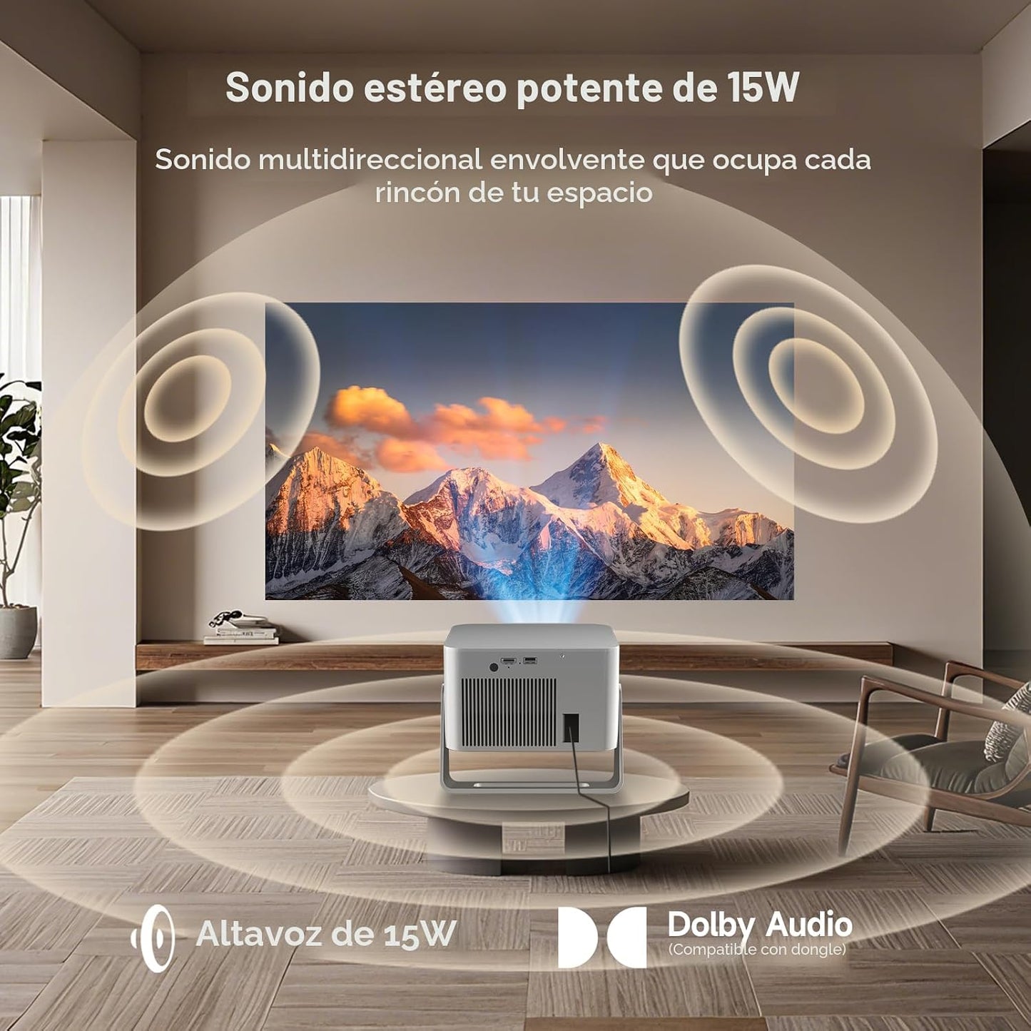Magcubic Proyector inteligente 4K, proyector portátil con WiFi y Bl...