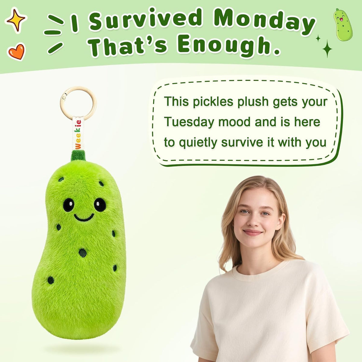 Ausener Weekie Wonders - Dije emocional para bolsa de peluche, anim...