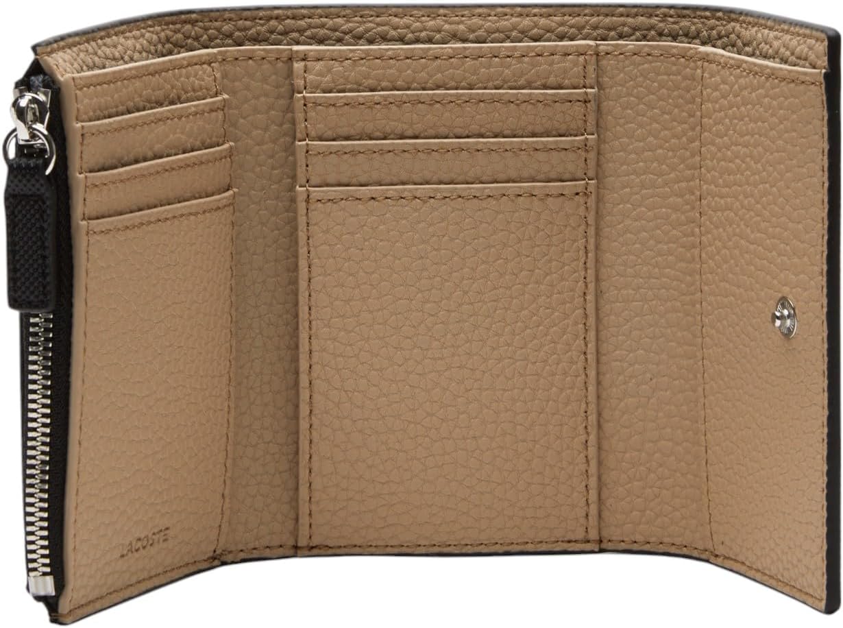 Lacoste Portafolios para mujer Anna con cierre de solapa, Negro, Ta...