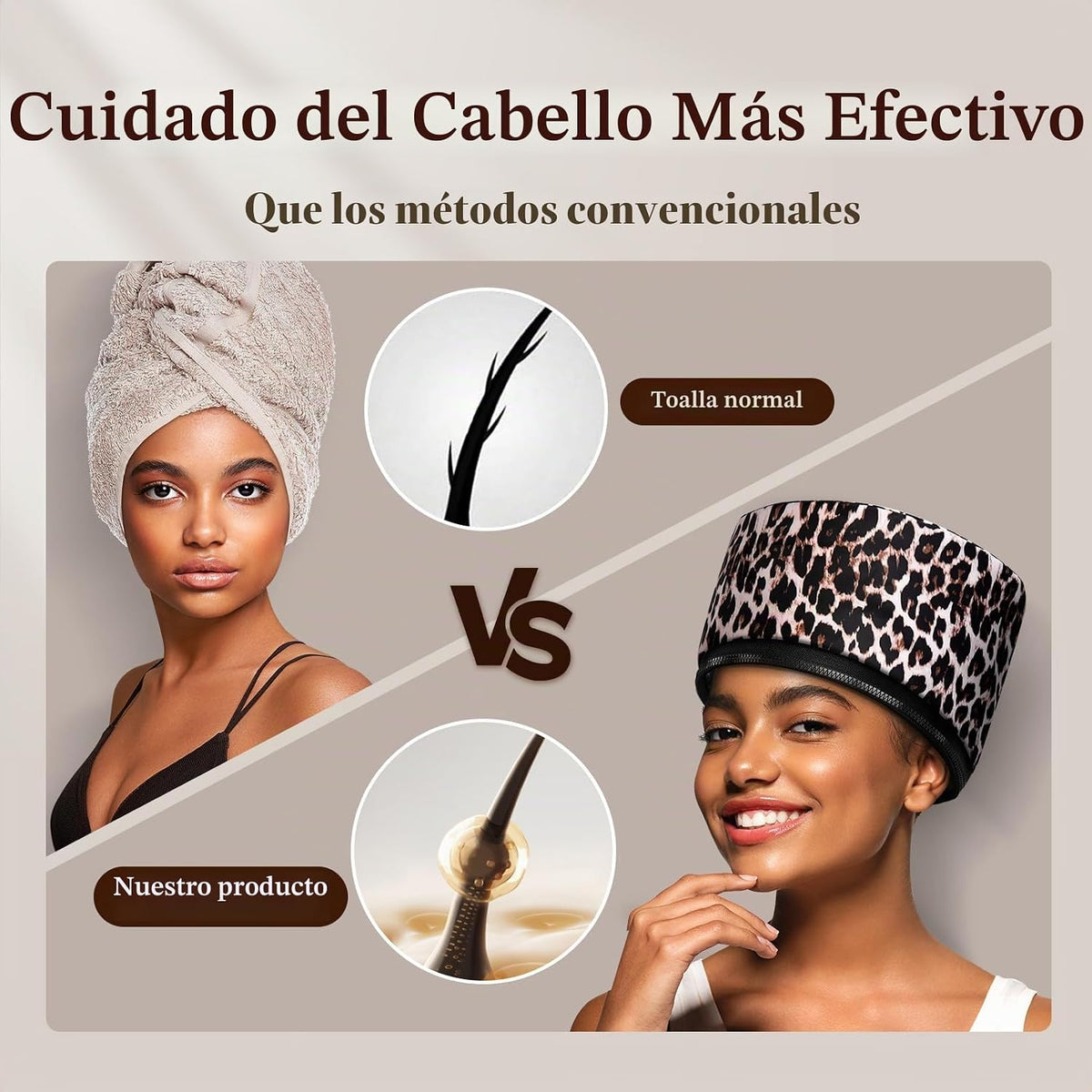 Heat Cap Leopard - Gorro térmico de vapor \u2013 Calefacción de 10...