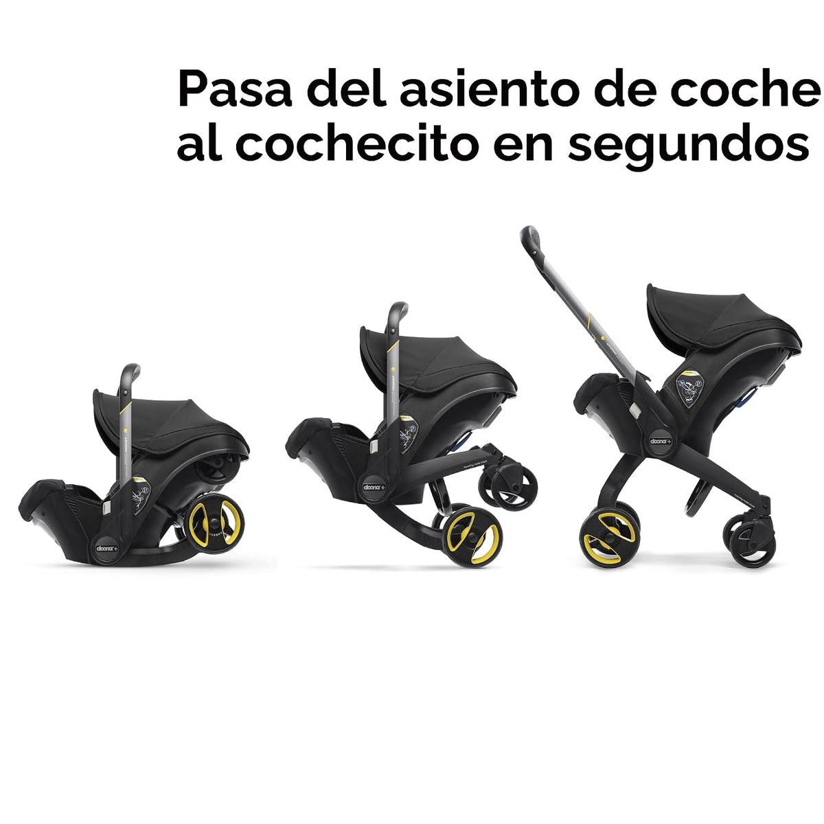 Doona Asiento de coche y cochecito, negro + alerta de asiento infan...