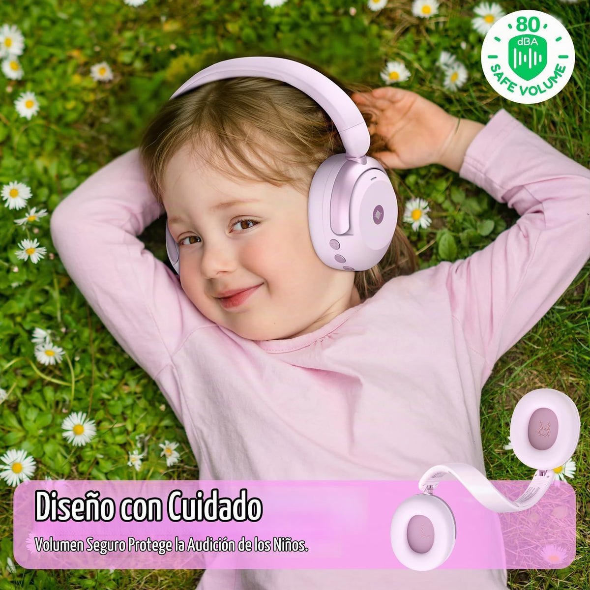 iClever Auriculares BTH20 con cancelación activa de ruido para niño...