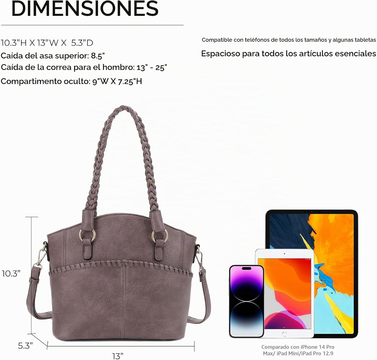 JESSIE &amp; JAMES Bella - Bolsas de mano ocultas para mujer con ce...