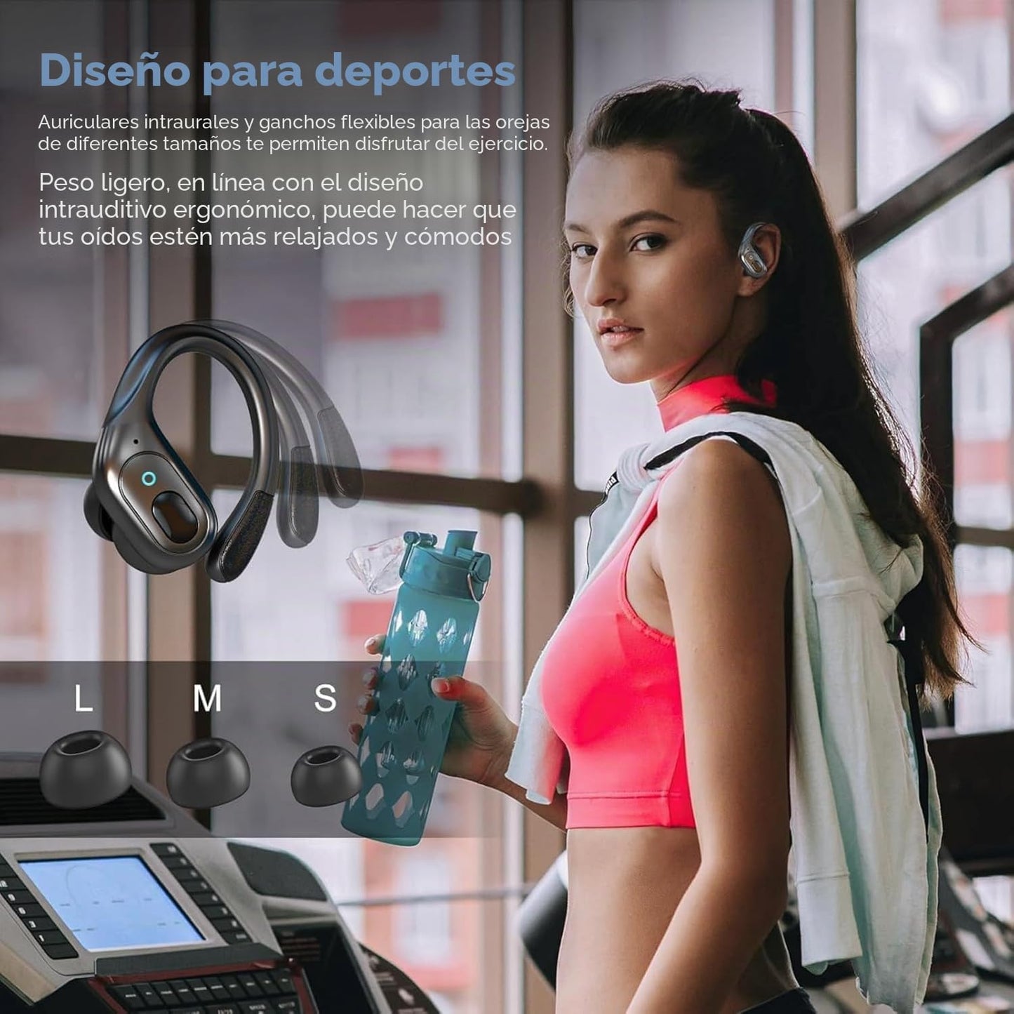 sajawass Auriculares inalámbricos, auriculares Bluetooth deportivos...