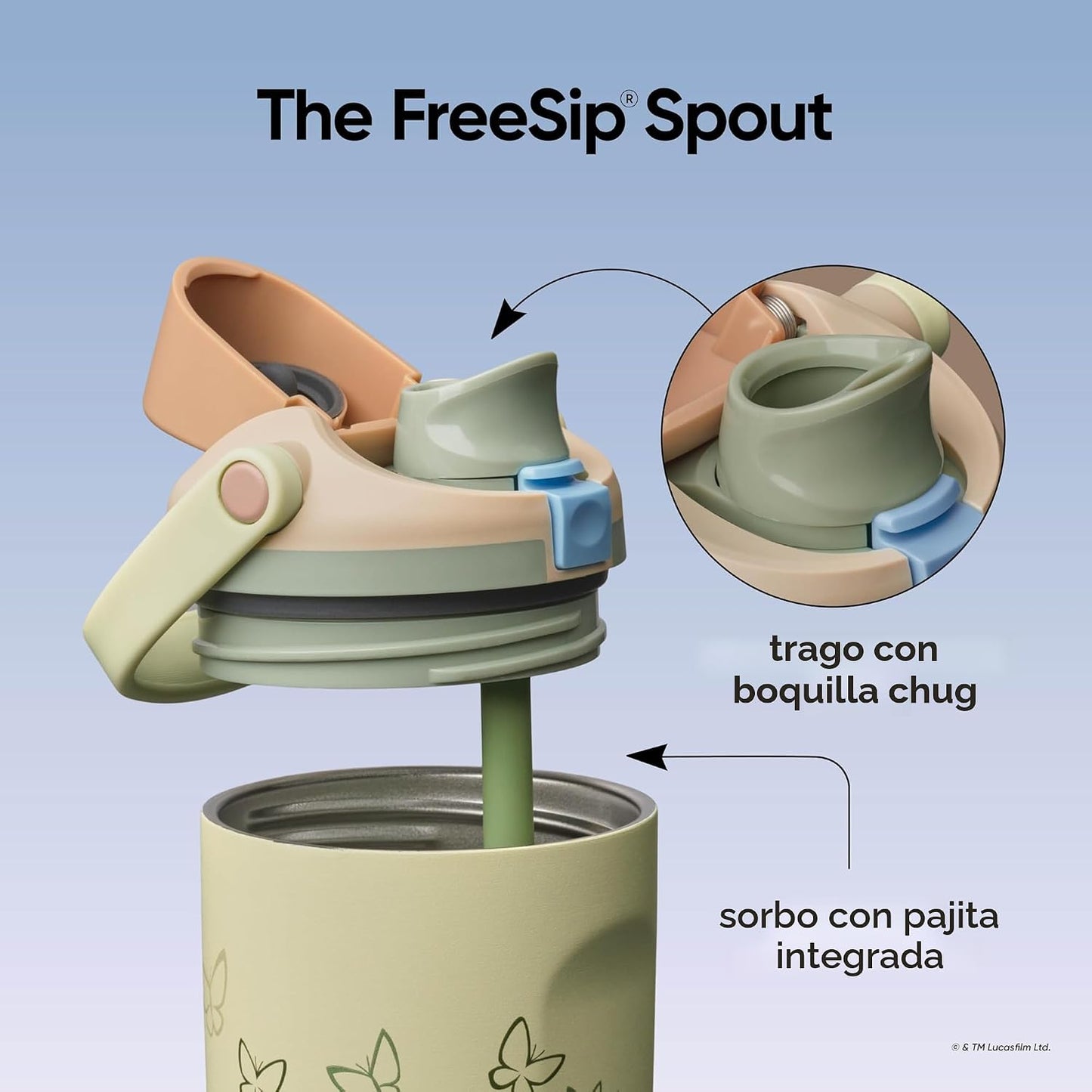 Owala Star Wars FreeSip Sway - Botella de agua aislada de acero ino...