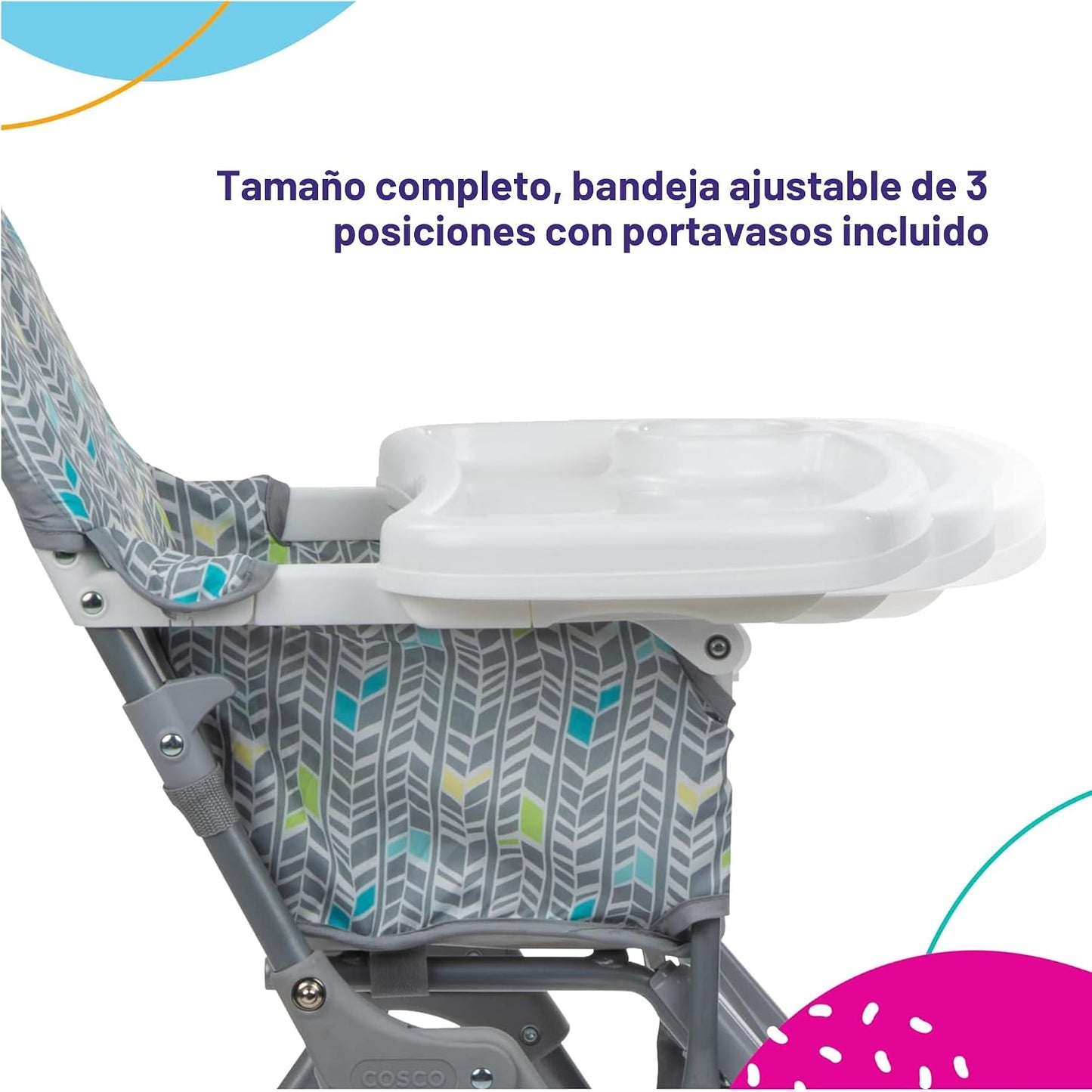 Cosco Trona infantil para bebé, silla alta plegable simple, diseño...