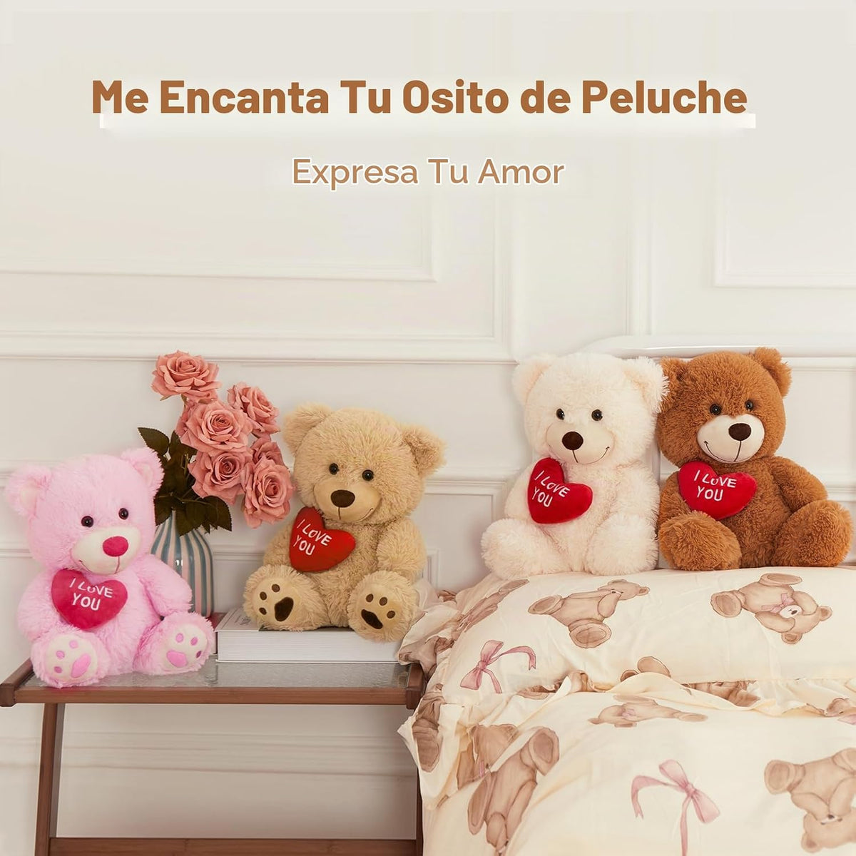 MaoGoLan Osito de Peluche Pequeño con Corazón Rojo, 12" Te Amo...