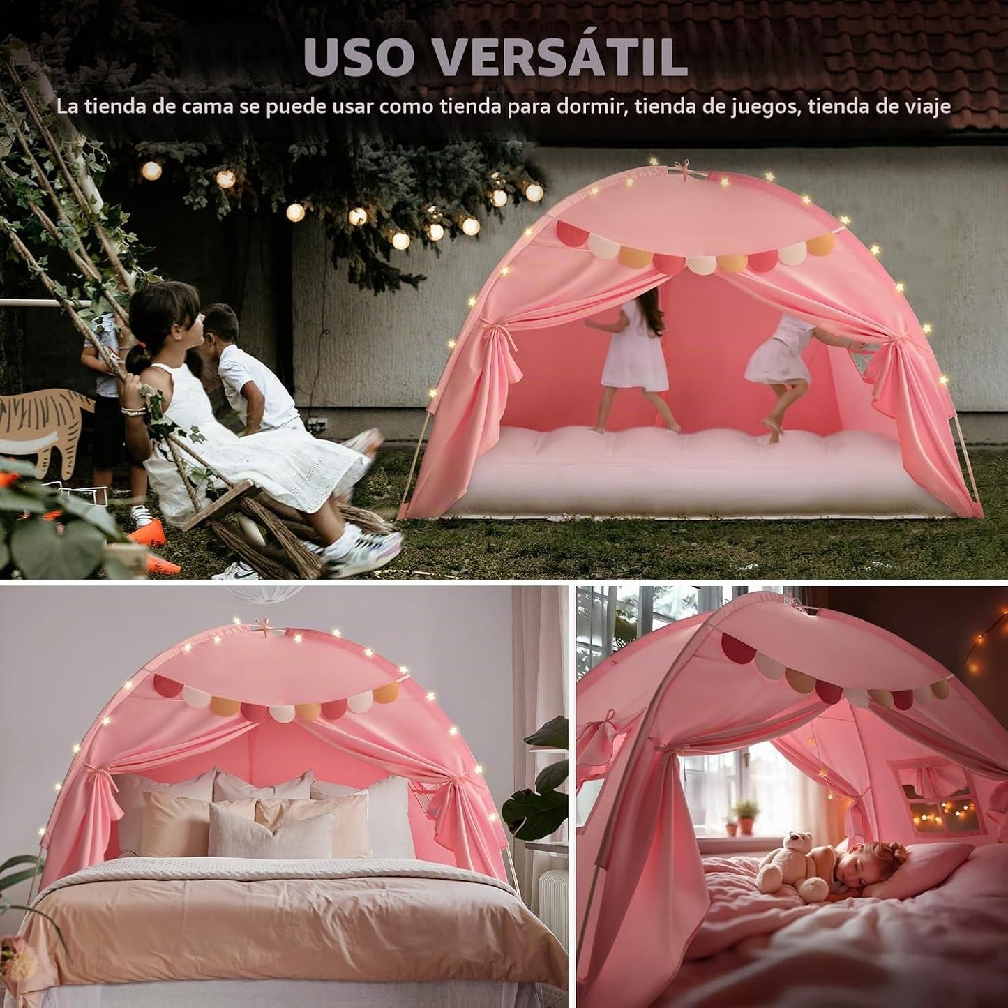 Razee Toldo de cama tamaño completo para niños, tienda de campaña p...