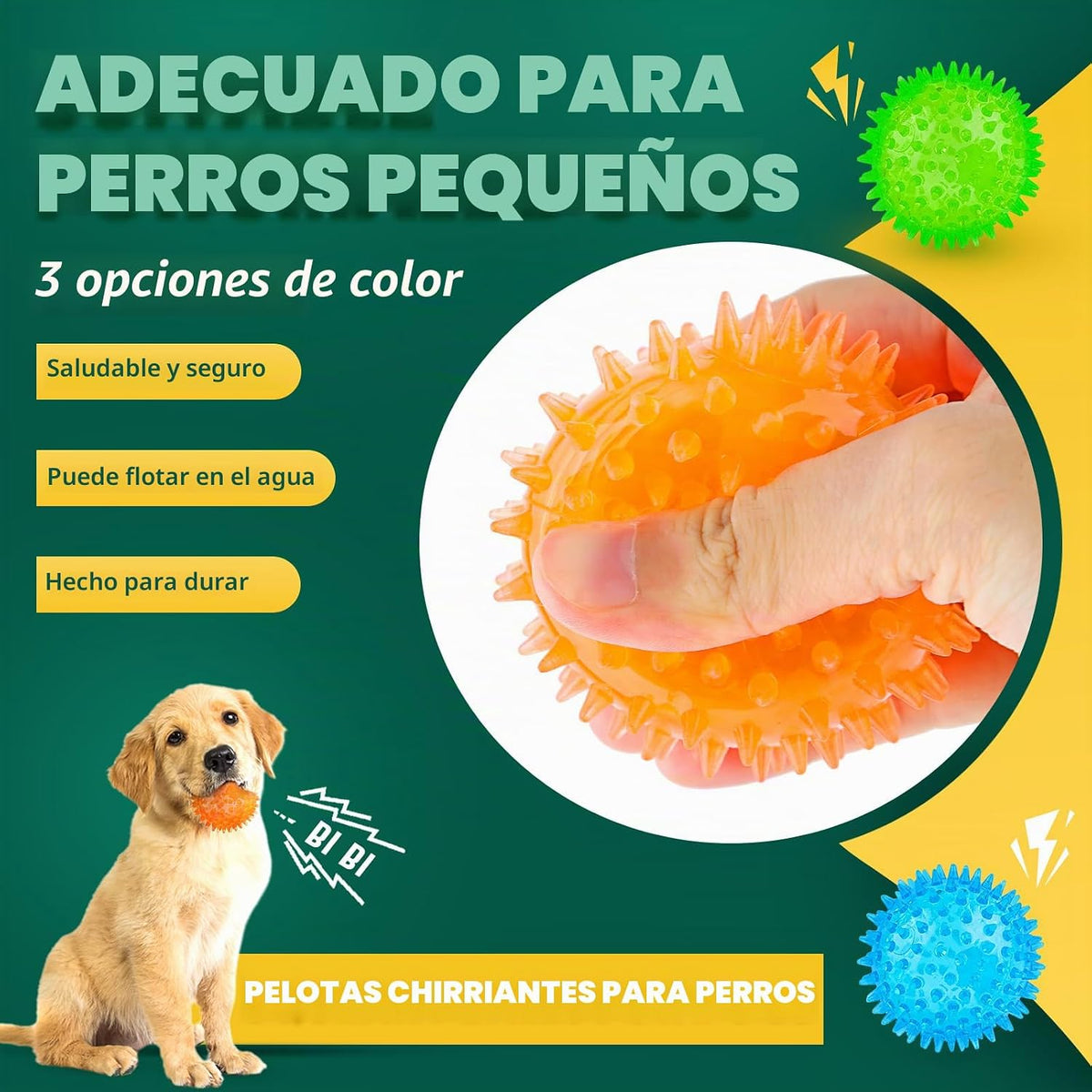 PUPTILY Pelota interactiva con 2 funciones diferentes para perros d...