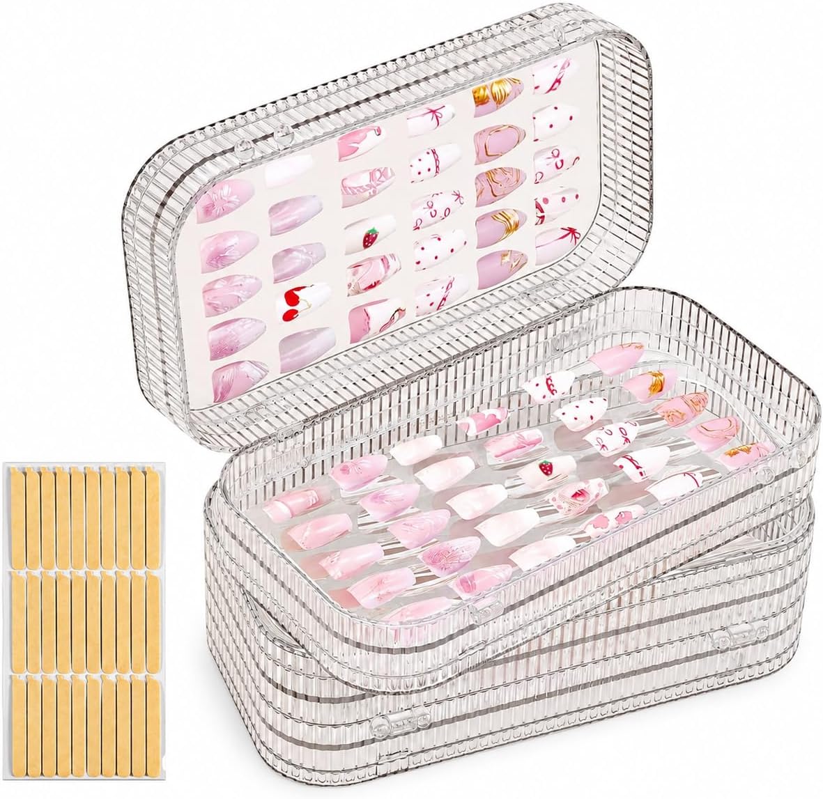 Oskrieel Estuche organizador de uñas grande de tres pliegues a pres...