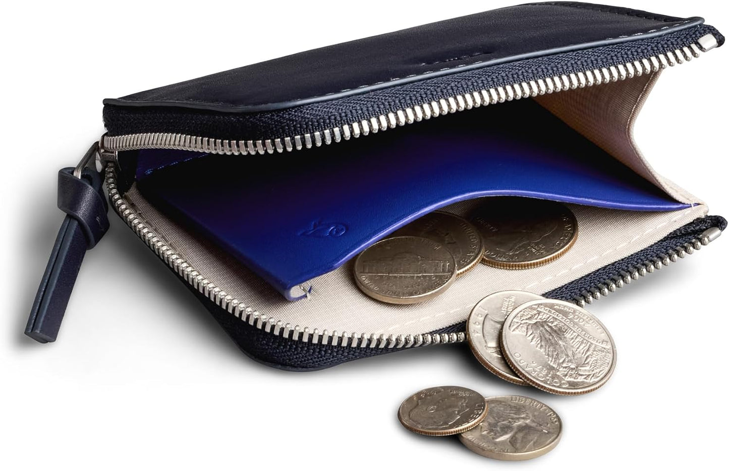 Bellroy L-Pocket, Cartera minimalista con cremallera - Azul marino...