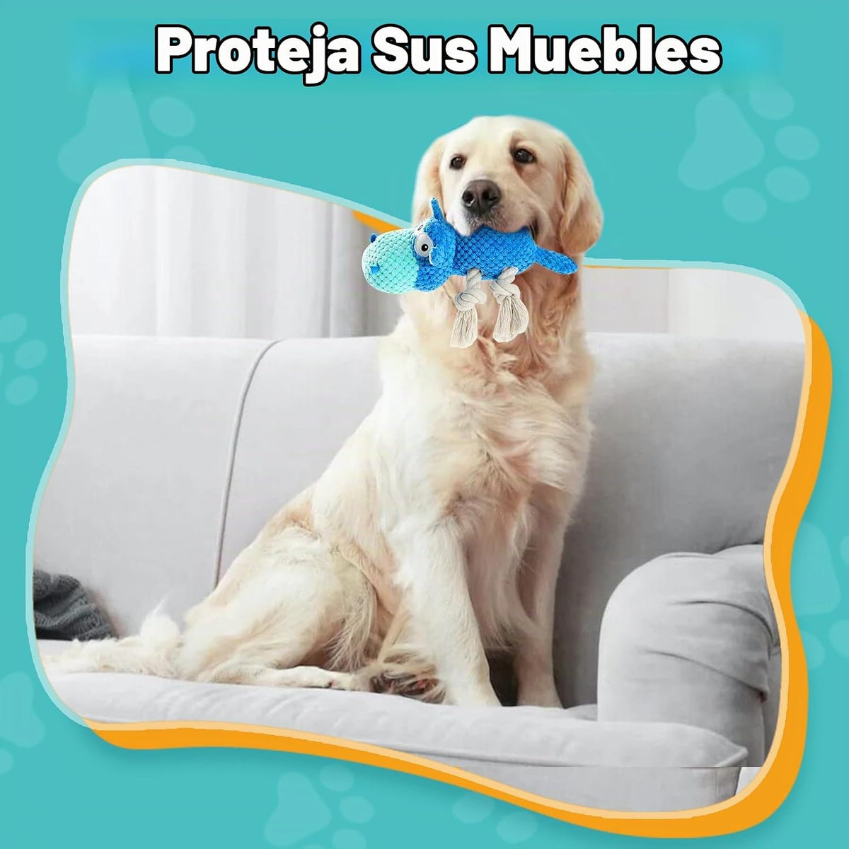 TOOPTATE Hippo Squeaky - Juguete para perro, azul, mediano | Bonito...