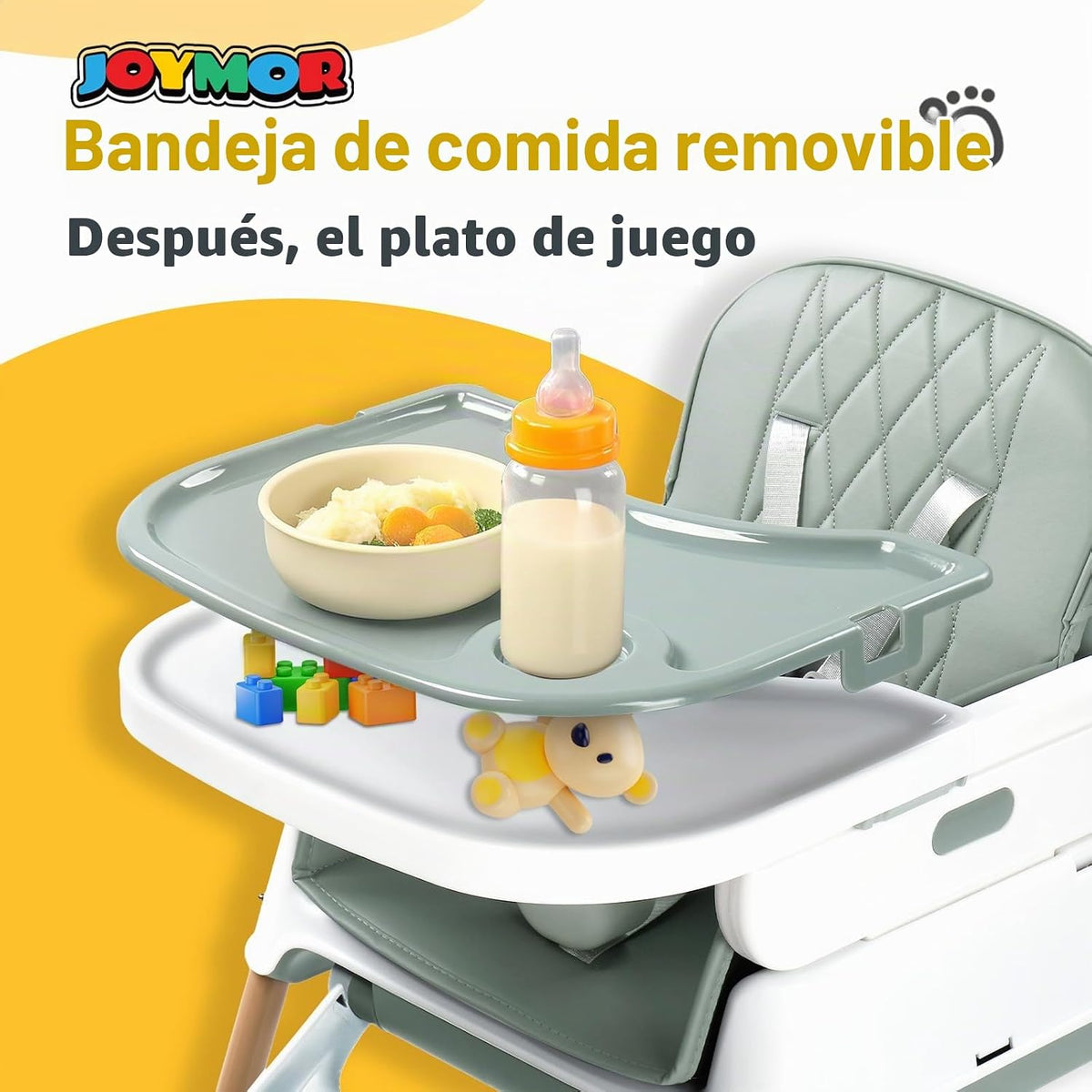 JOYMOR Silla alta 5 en 1 para bebés y niños pequeños, silla alta co...
