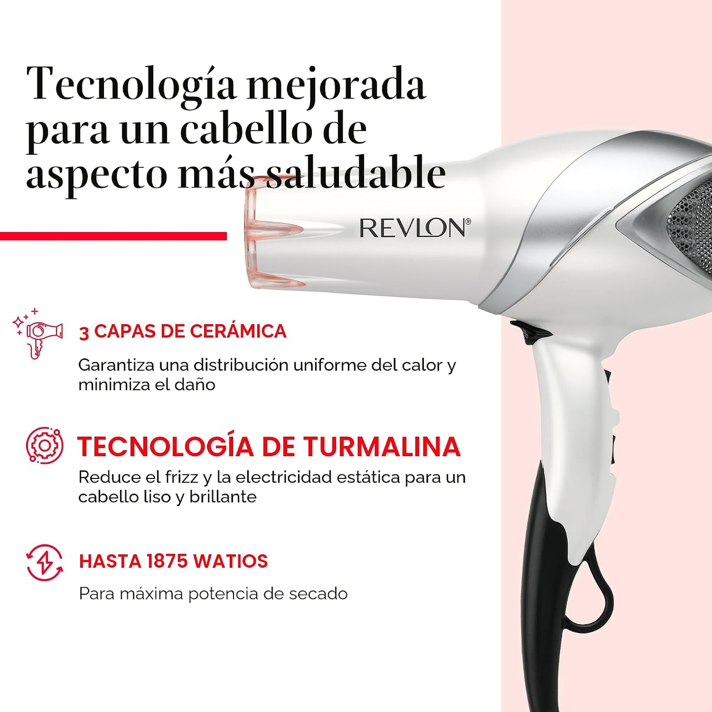REVLON Secador de pelo infrarrojo con difusor y concentrador - Seca...