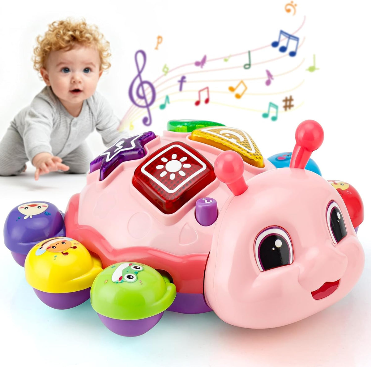 AUUGUU Juguetes musicales para bebés, juguetes musicales iluminados...