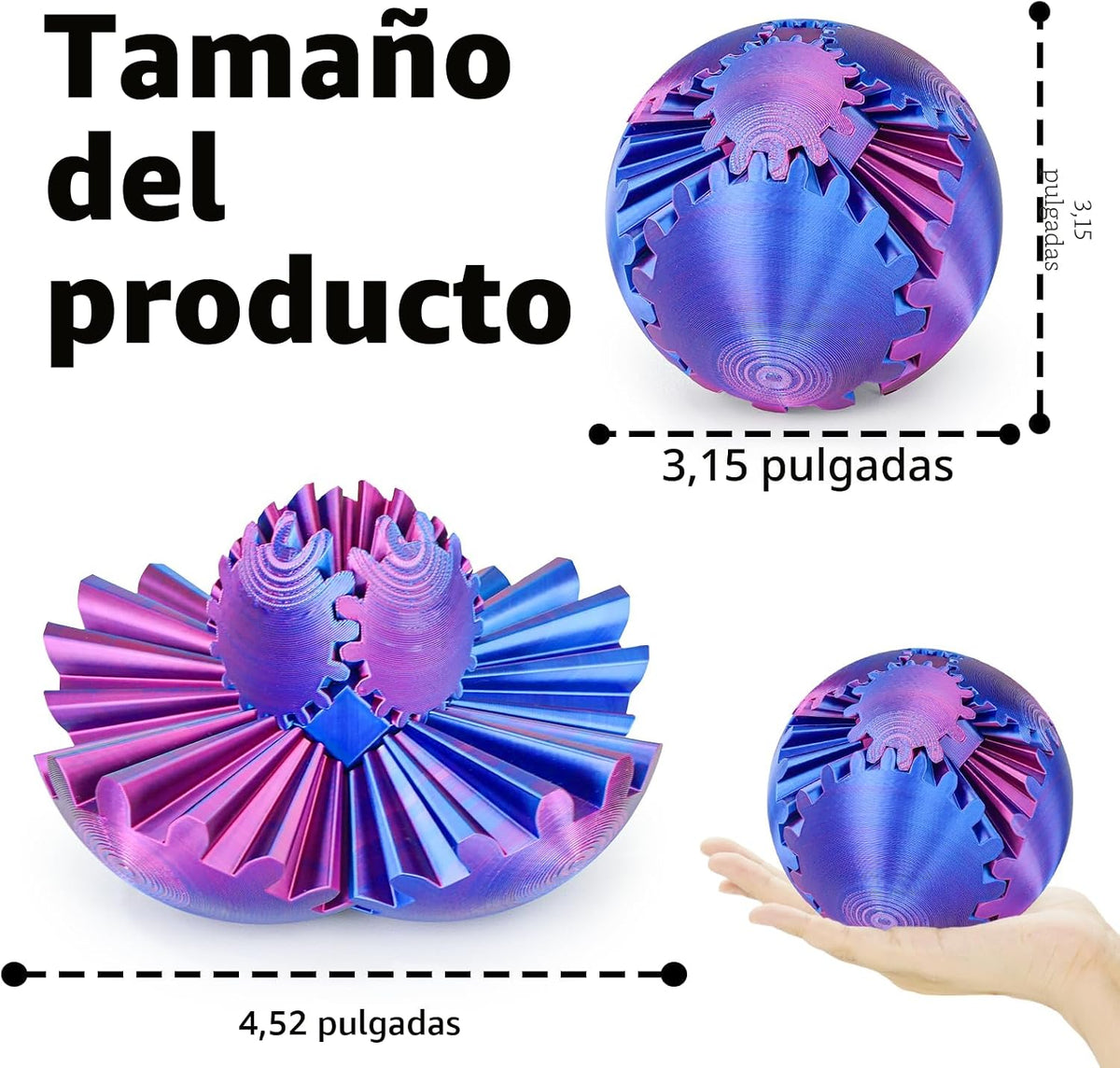Cubo Juguete Fidget Bola de Engranajes Impreso en 3D, Juguetes Fidg...