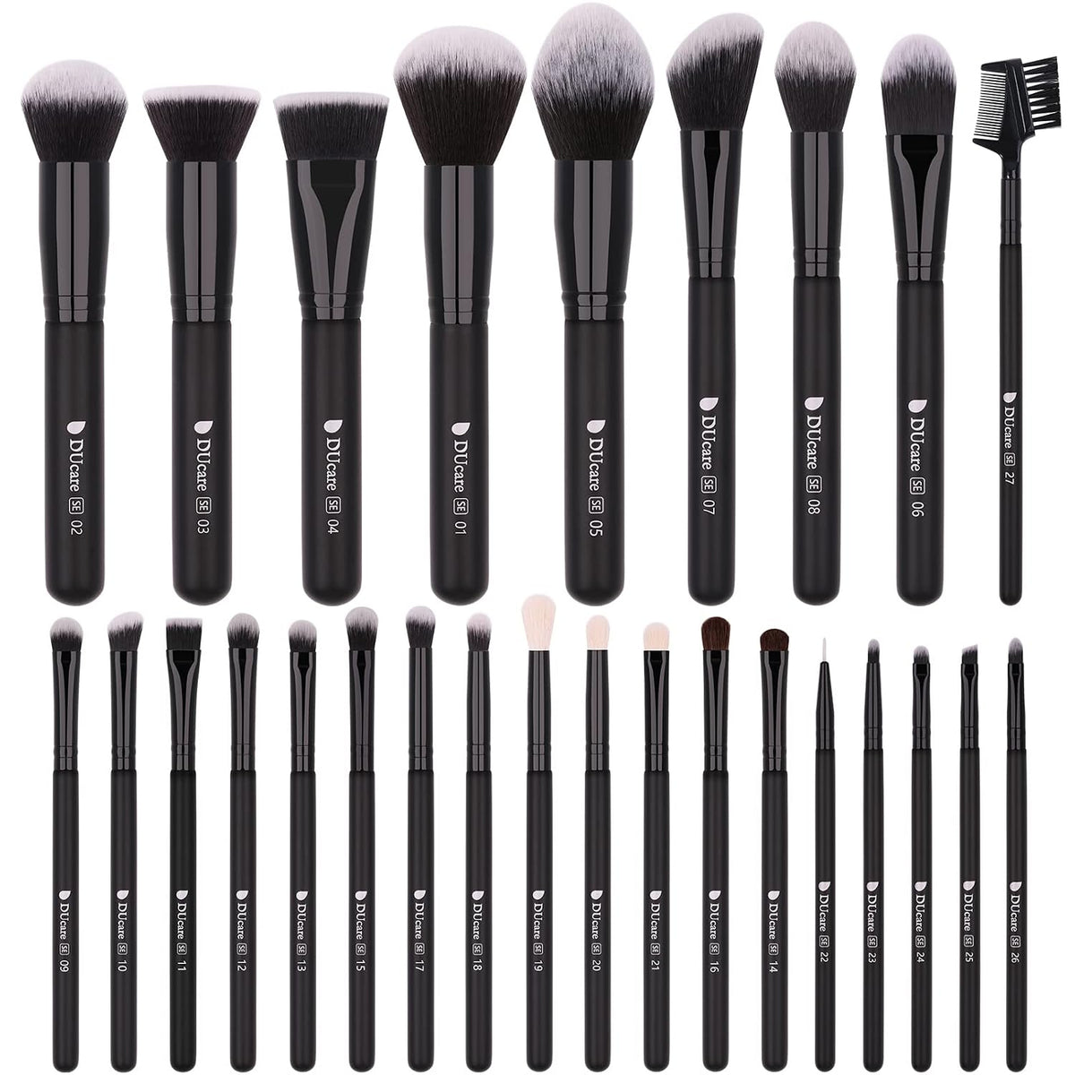 DUcare Juego de brochas de maquillaje profesional, 27 piezas, juego...