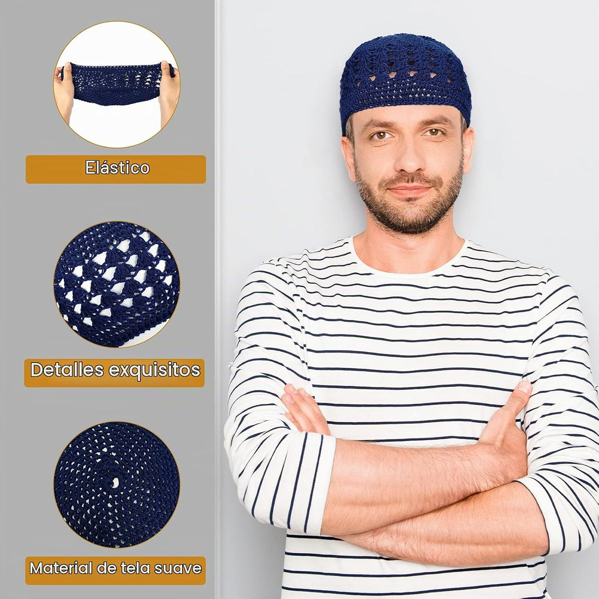 Boyiee Gorros de Punto Kufi Gorro de Ganchillo Gorros de Calavera G...