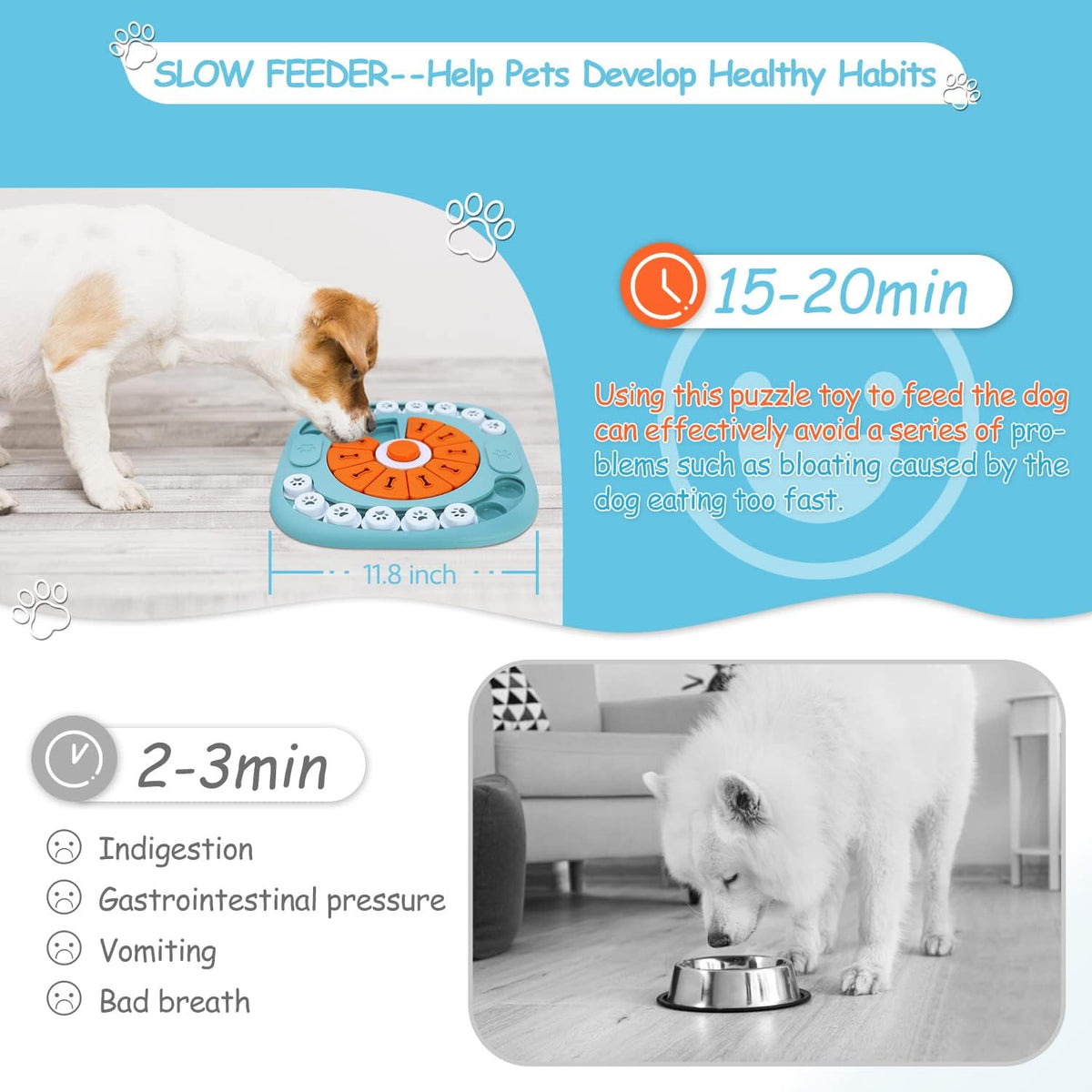 FOXMM Juguetes de rompecabezas para perros, juguete de rompecabezas...