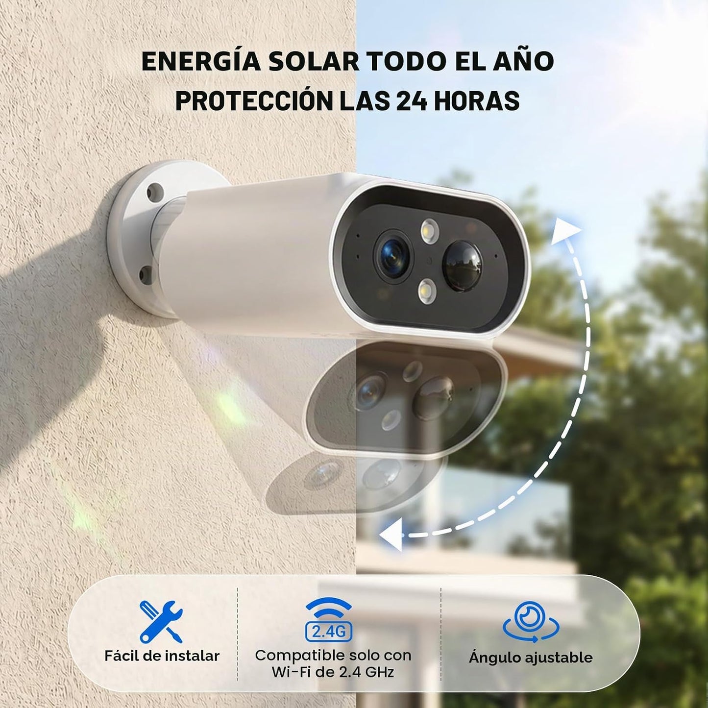 AlkiVision Cámaras de seguridad solares inalámbricas para exteriore...