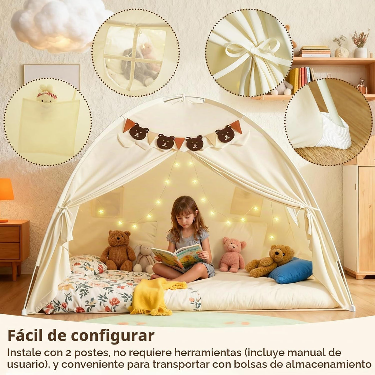 Tienda de campaña de tamaño completo para niños, tienda de campaña...