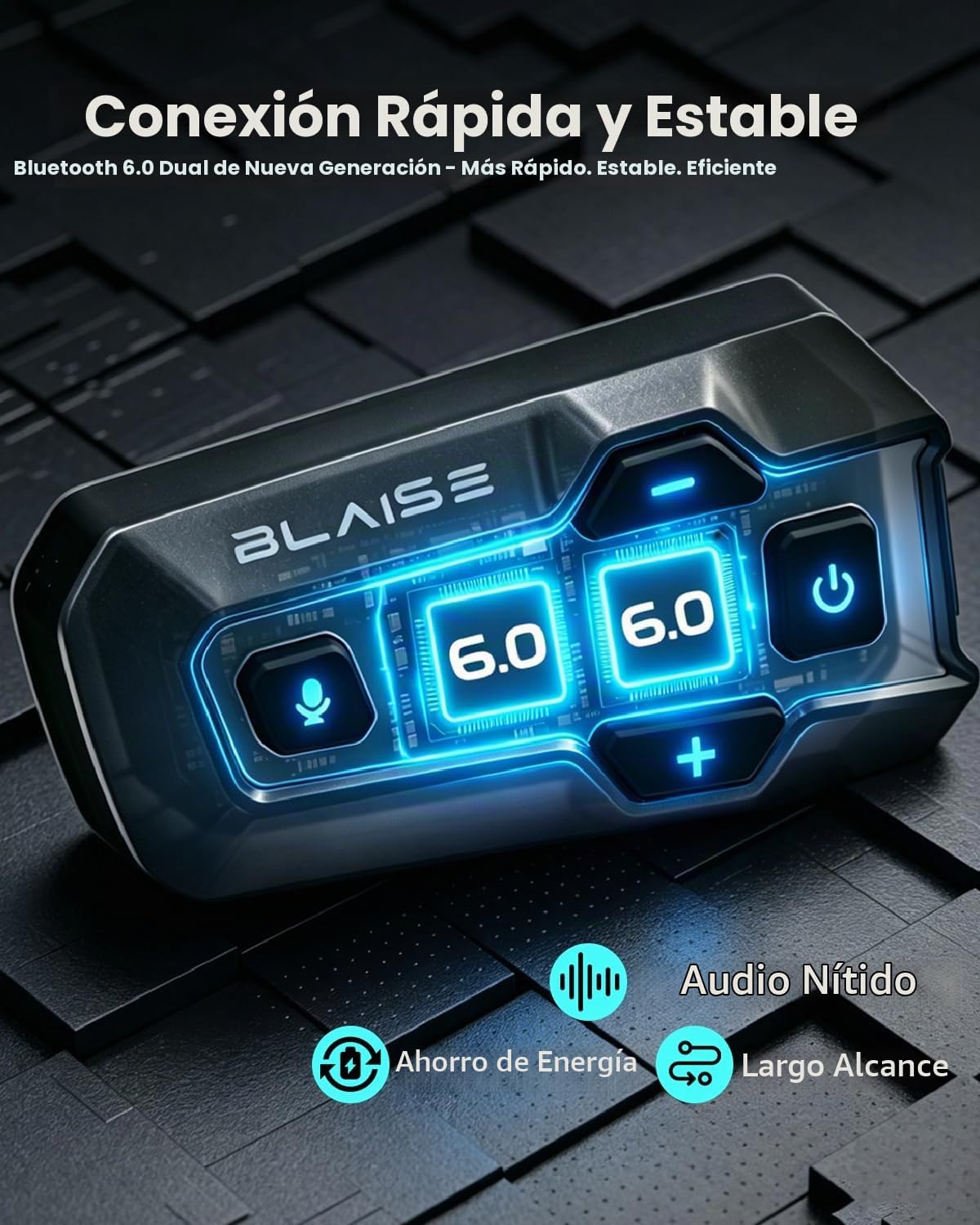 BLAISE Auriculares Bluetooth GT1 para motocicleta con sonido estére...