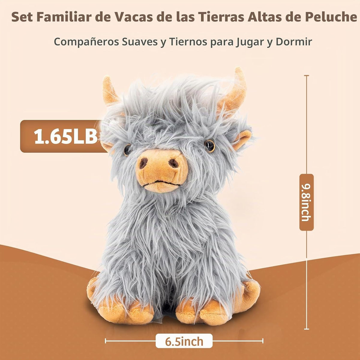 Marysun Juguete de peluche de vaca de las montañas, regalo de vaca...
