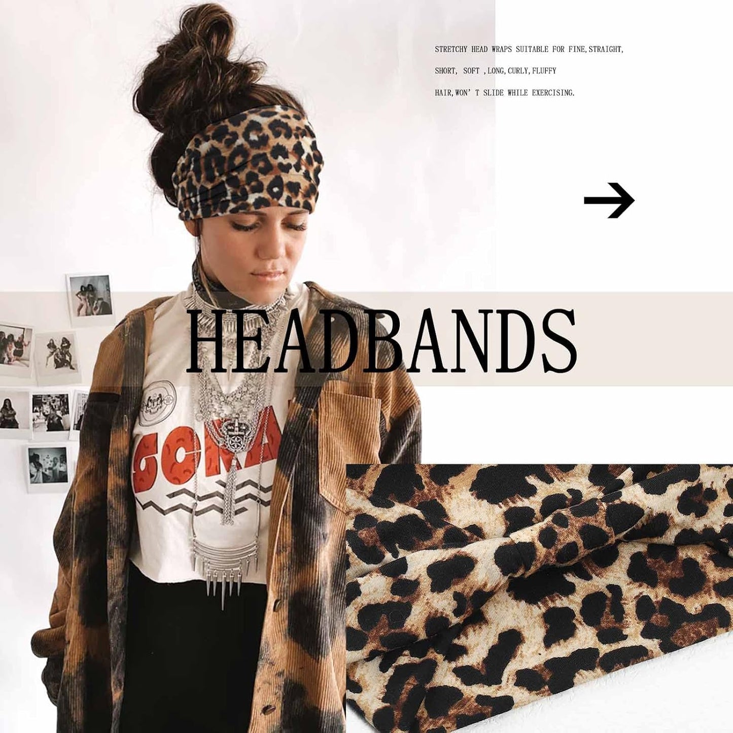 Acenail Diademas anchas para mujer, turbante anudadas, elásticas an...