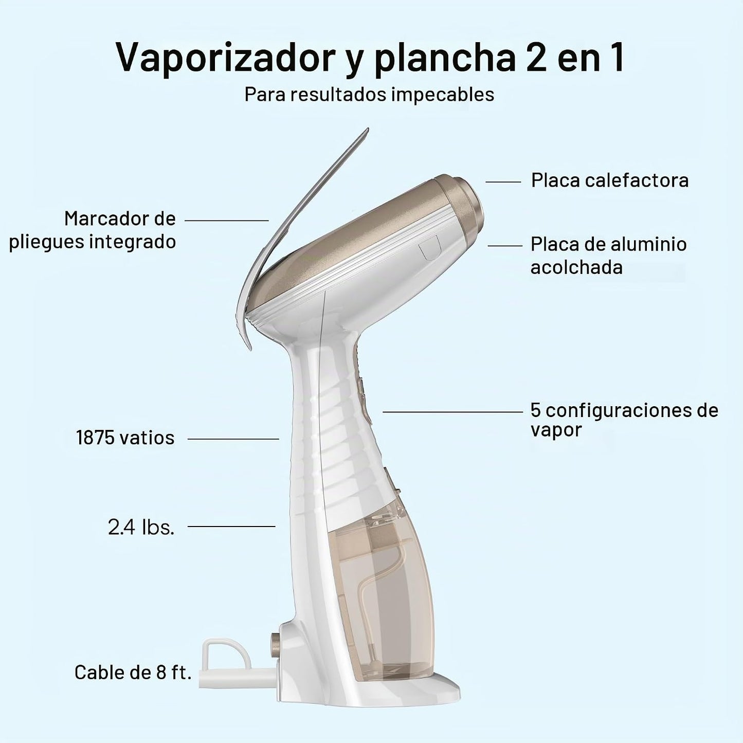Conair Vaporizador de ropa de mano para ropa, vaporizador de tela T...