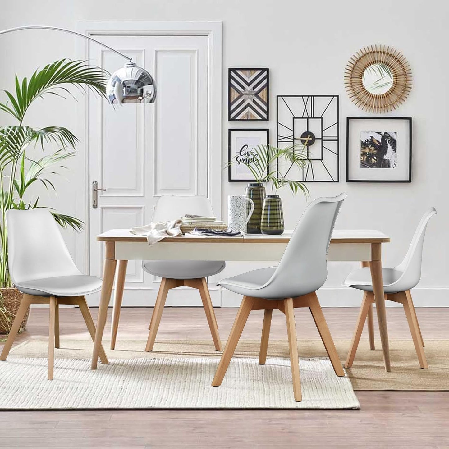 OLIXIS Juego de 8 sillas de comedor, sillas decorativas modernas de...