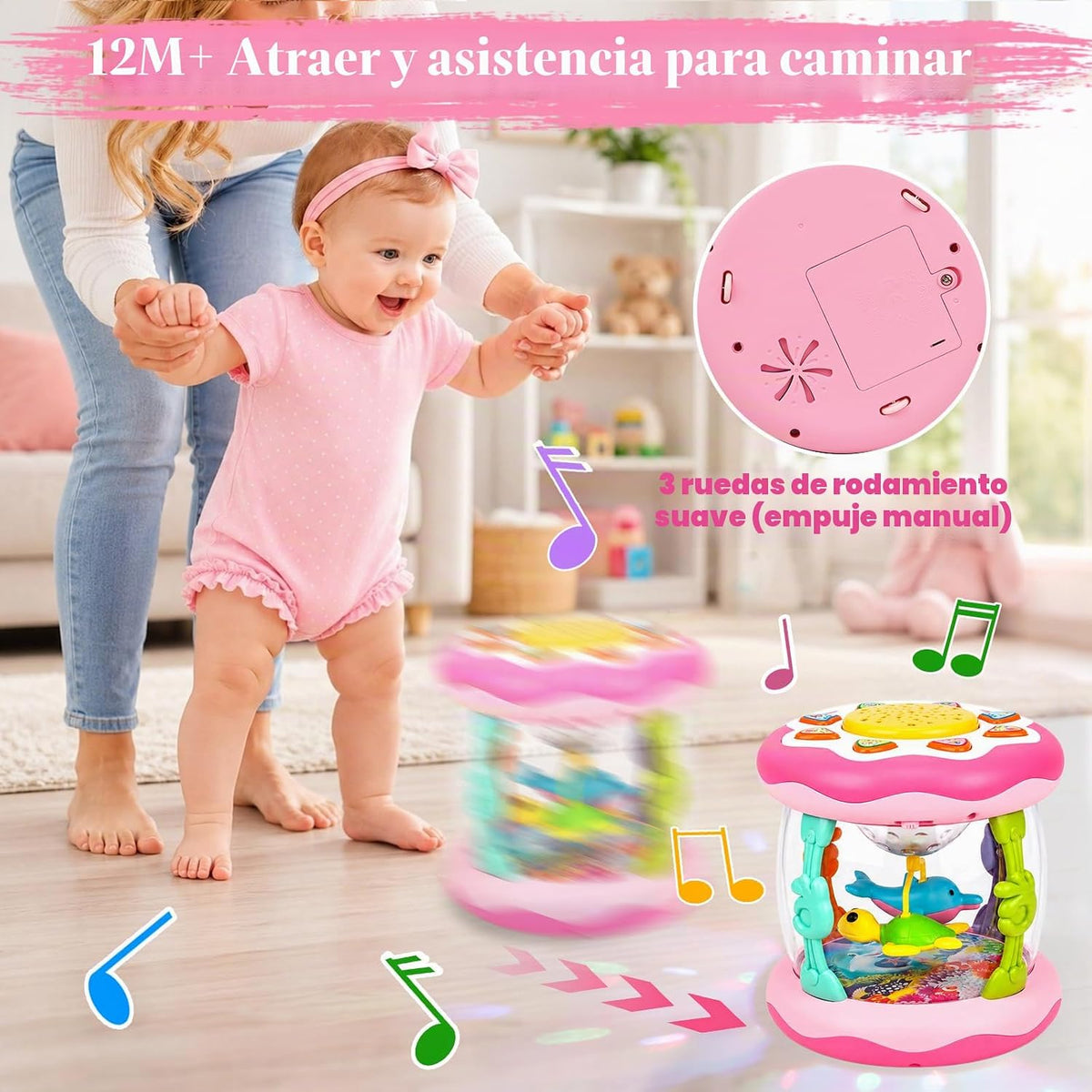 Juguetes para niñas de 0 a 6 meses: Proyector giratorio oceánico, j...