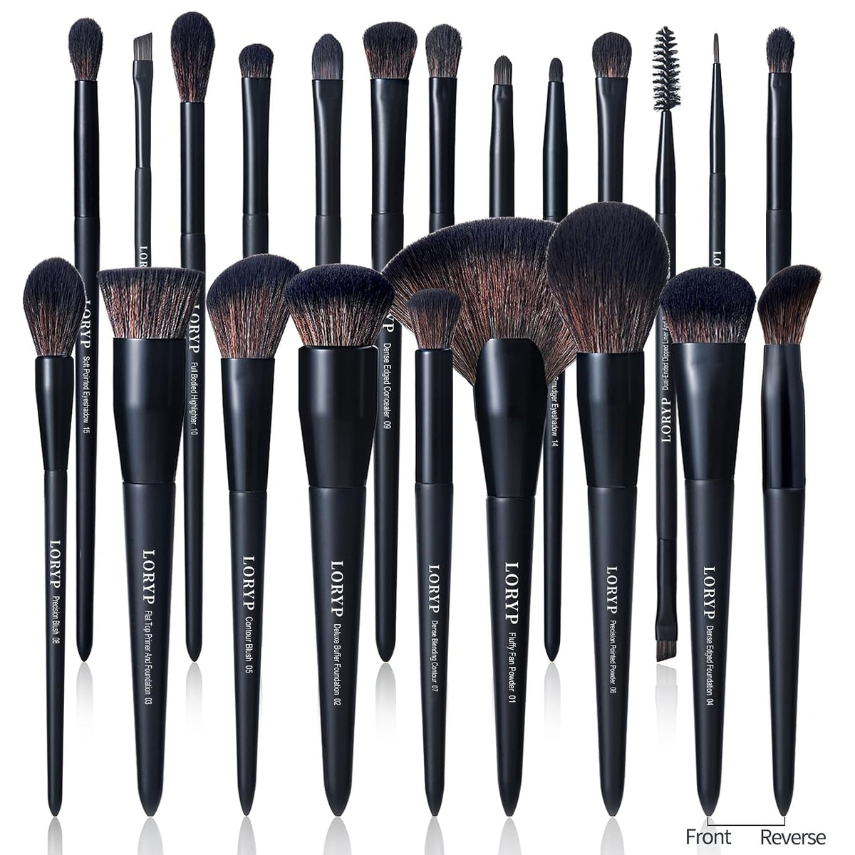 LORYP Juego de Brochas de Maquillaje Negras de 21 Piezas para Polvo...