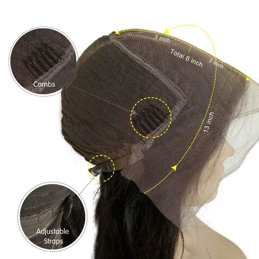 oulaer Peluca de cabello humano ondulado rubio ombré, encaje de 13...