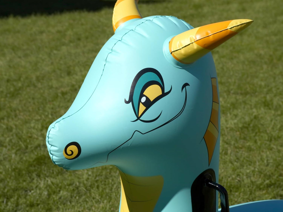 Hearthsong Hop N Go - Juguete inflable inflable de dragón azul para...