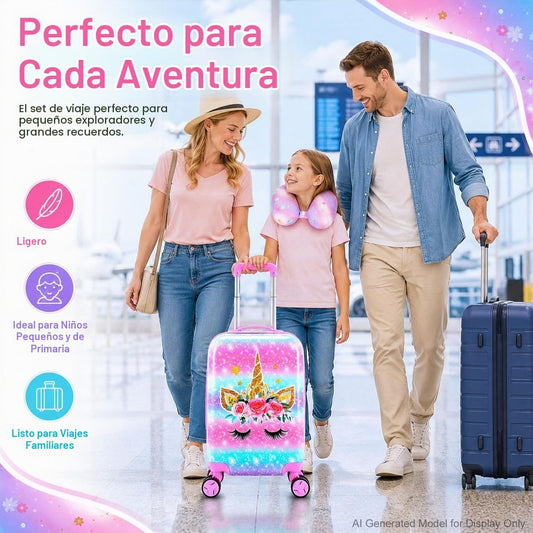Equipaje para niños, juego de 2 piezas con ruedas giratorias de 360...