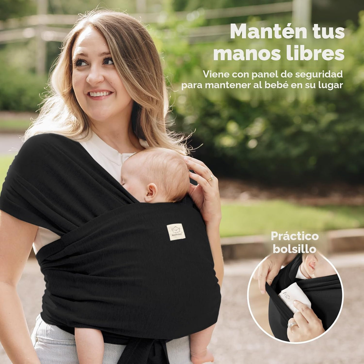 KeaBabies D-Lite - Portabebés portabebés (moda negro) | Fácil de ll...