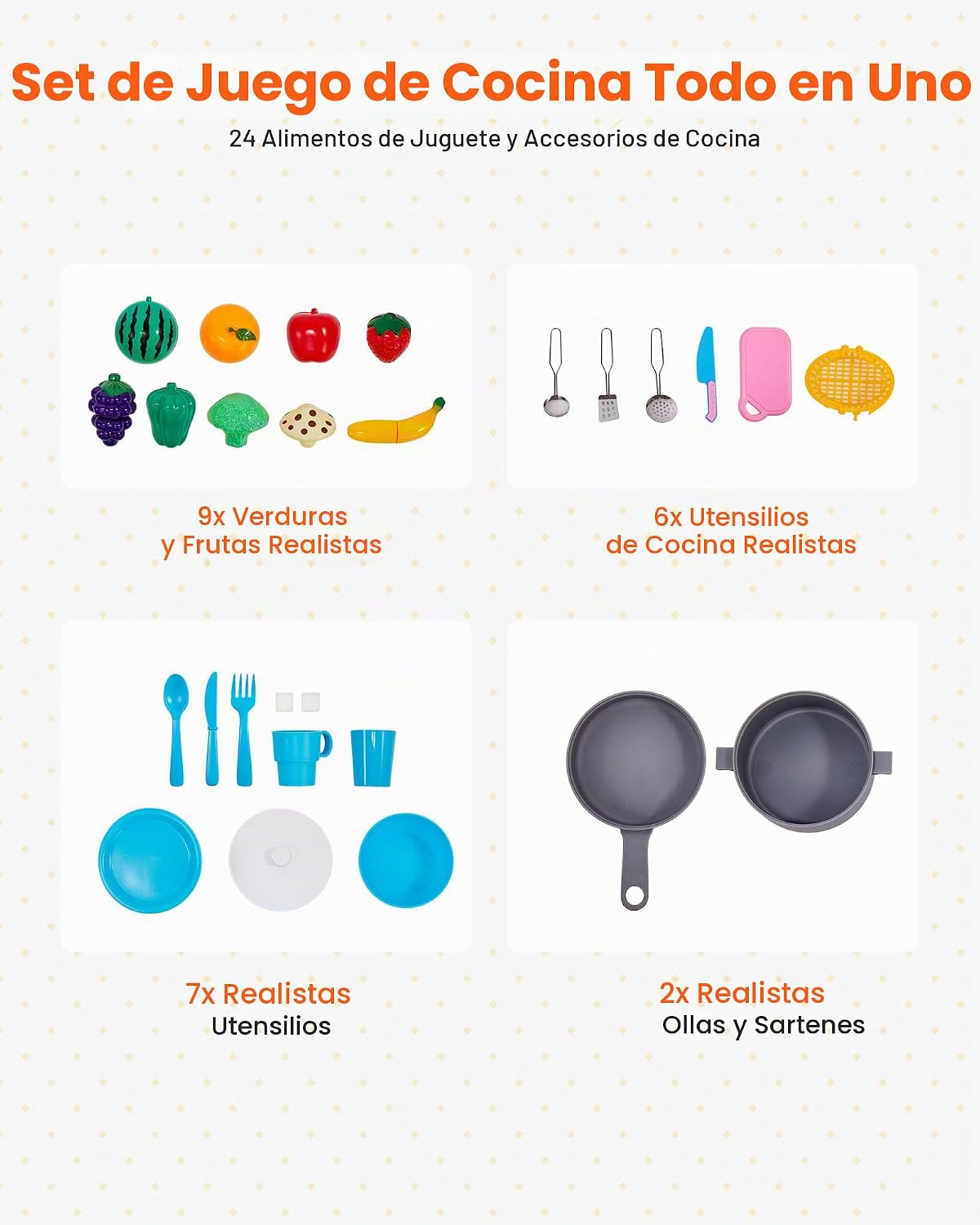 VEVOR Cocina de Juguete de Madera, Cocina de Juego para Niños con L...