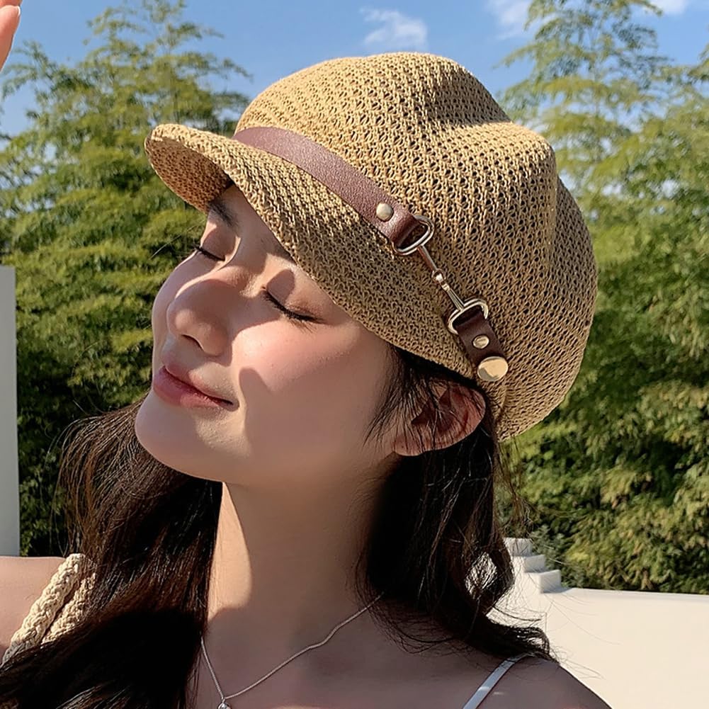 Gorra de periódico ligera de moda boina transpirable de malla para...